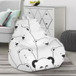Polar Bear Panda Pattern Print Bean Bag Cover
