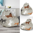 Equestrian Pattern Print Bean Bag Cover