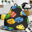 Dice Colorful Pattern Print Bean Bag Cover