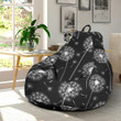 Dandelion Black Pattern Print Bean Bag Cover