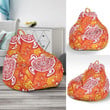 Sea Turtle Hawaiian Orange Pattern Print Bean Bag Cover