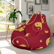 Yin Yang Red Pattern Print Bean Bag Cover
