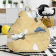 Heron Japanese Pattern Print Bean Bag Cover