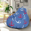 Nautical Anchor Pattern Print Bean Bag Cover