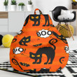 Halloween Black Cat Pattern Print Bean Bag Cover