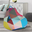 Triangle Colorful Pattern Print Bean Bag Cover