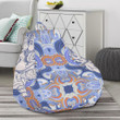 Ganesha Blue Print Pattern Bean Bag Cover
