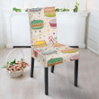 Sweet Macaron Pattern Print Chair Cover