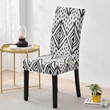 Black And White Tribal Diamond Pattern Dining Chair Cover