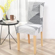 Gray And White Abstract Triangle Pattern Dining Chair Cover