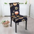 Hanukkah Black Print Pattern Chair Cover