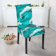 Dolphin Wave Pattern Print Chair Cover