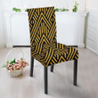 Gold Glitter Pattern Print Chair Cover
