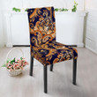 Gold Paisley Pattern Print Chair Cover