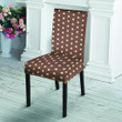 Brown Tiny Polka Dot Chair Cover