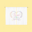 Pastel Dreamy Spring Love Is Beautiful Printed Window Curtain Home Decor