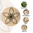 Leilani Flower Pattern Boho Vintage Style Handcrafted Rattan Wall Hanging Basket Bowl Tray Decorative For Living Room Bedroom