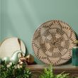 Ancient Antique Pattern Handcrafted Wicker Rattan Wall Hanging Basket Bowl Tray Decorative For Living Room Bedroom