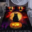 Happy Halloween Black Cat Stand On Pumpkin Theme Duvet Cover Bedding Set Bedroom Decor