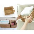 Brown Rectangular Handcrafted Rattan Organizing Storage Basket Decorative For Kitchen Bathroom Living Room Bedroom