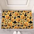 Black Sunflower Door Mat