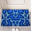 Blue Snakeskin Print Door Mat