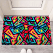 Psychedelic Geometric Print Door Mat