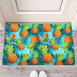 Blue Tropical Hawaiian Pineapple Print Door Mat