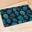 Blue Sugar Skull Print Door Mat