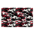 Red And Black Camouflage Print Door Mat