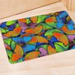 Multicolor Butterfly Print Door Mat