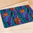 Neon Palm Leaf Tropical Print Door Mat