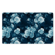 Blue Rose Floral Print Door Mat