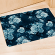 Blue Rose Floral Print Door Mat