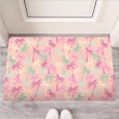 Pink Palm Tree Hawaiian Print Door Mat
