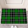 Green Plaid Tartan Print Door Mat