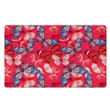 Red and Blue Butterfly Print Door Mat