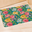 Colorful Rose Flower Door Mat