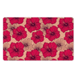 Red Hibiscus Flower Print Door Mat