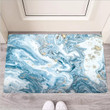 Golden Powder Blue Marble Door Mat