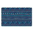 Blue Tribal Aztec Hand Drawn Door Mat