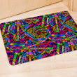 Psychedelic Geometric Multicolor Door Mat