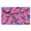 Pink And Blue Butterfly Print Door Mat