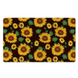 Black Sunflower Print Door Mat