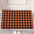 Orange Plaid Door Mat
