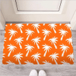 Orange Hawaiian Palm Tree Print Door Mat