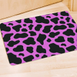 Black Pink Cow Print Door Mat