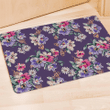 Purple Floral Print Door Mat