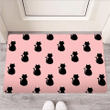 Pink Silhouette Cat Print Door Mat