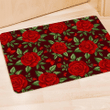 Red Rose Flower Door Mat